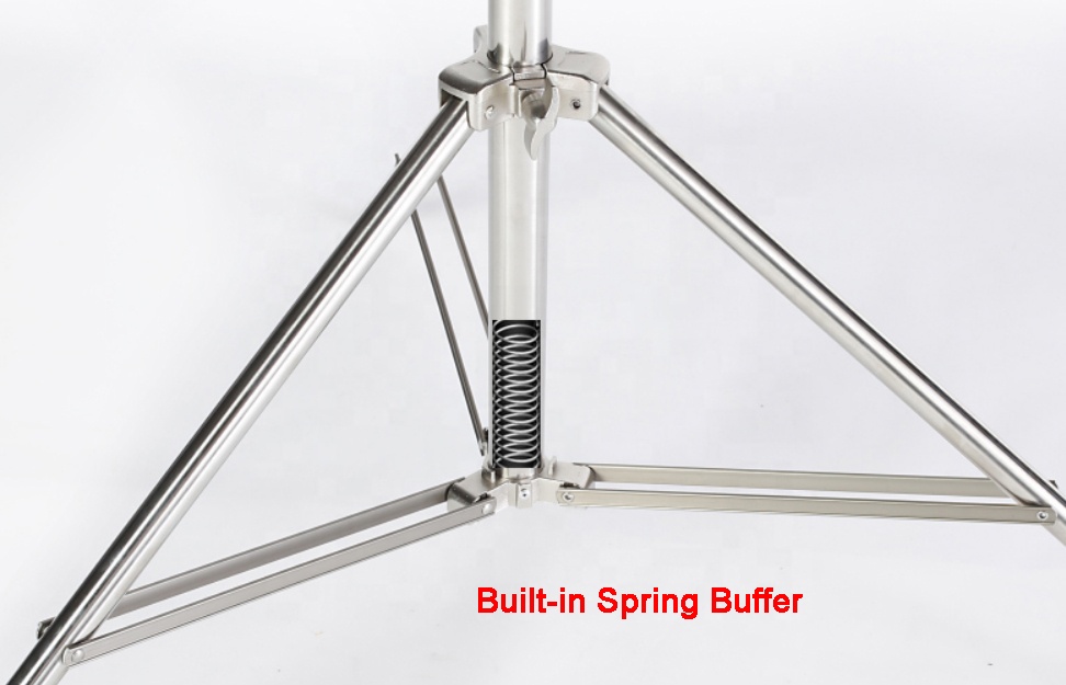 ขาตั้งไฟสแตนเลส ยี่ห้อ QIHE รุ่น QH-J288s (ระบบสปริง) ความสูง 280 cm. คุณภาพดี ราคาถูก