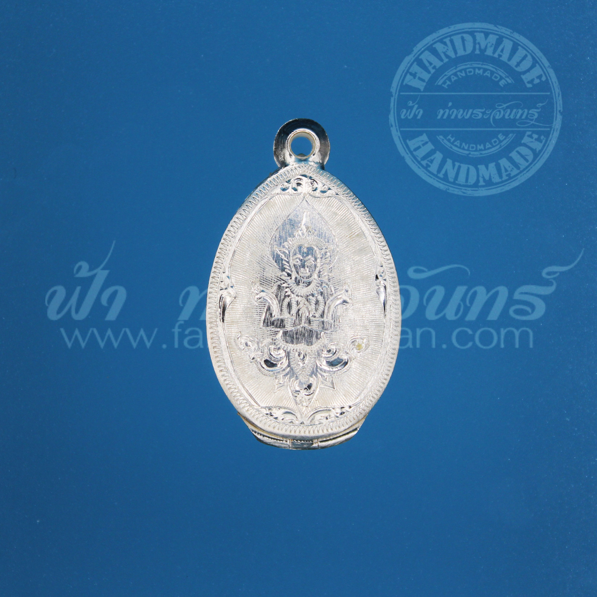 ตลับเหรียญไข่ ปิดหลัง เงินแกะลาย 92.5%