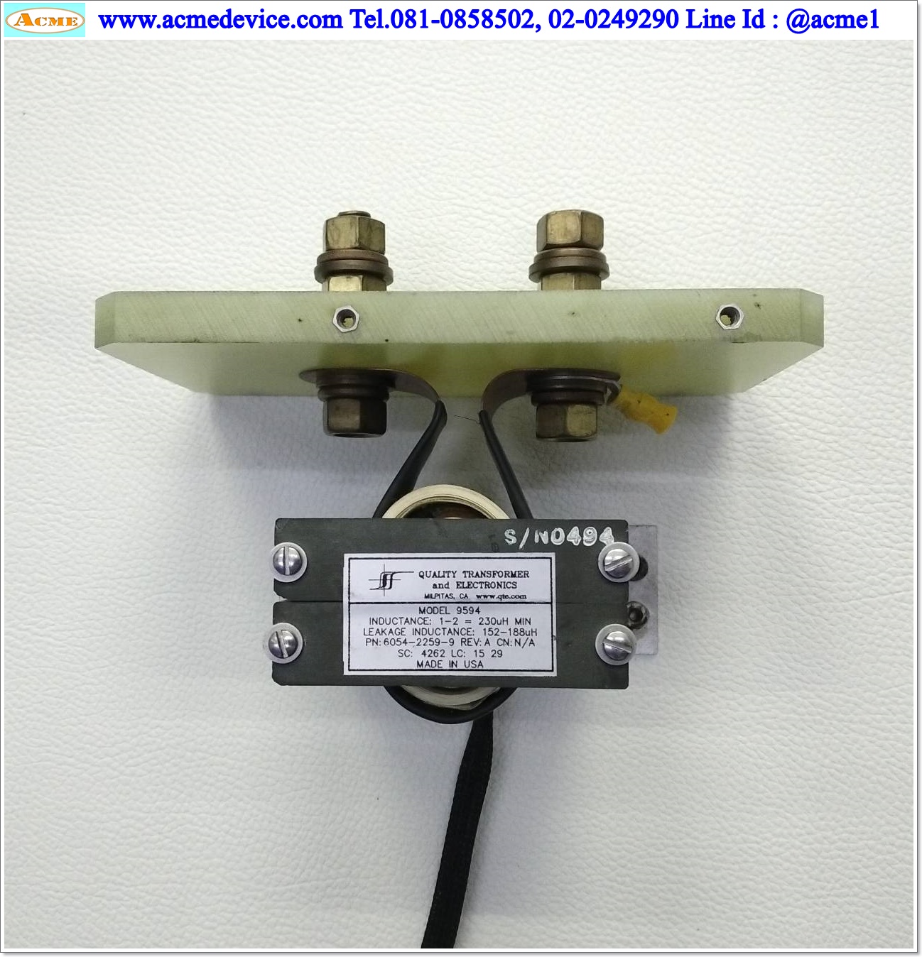 Current Transformers Quality รุ่น 9594, Inductance 230 uH, Leakage Inductance 152-188uH, Ratio 1:1