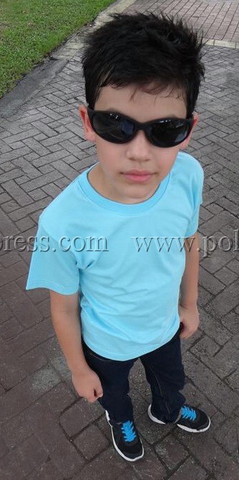 เสื้อยืดเด็ก สีฟ้าอ่อน คอกลม แขนสั้น Size S