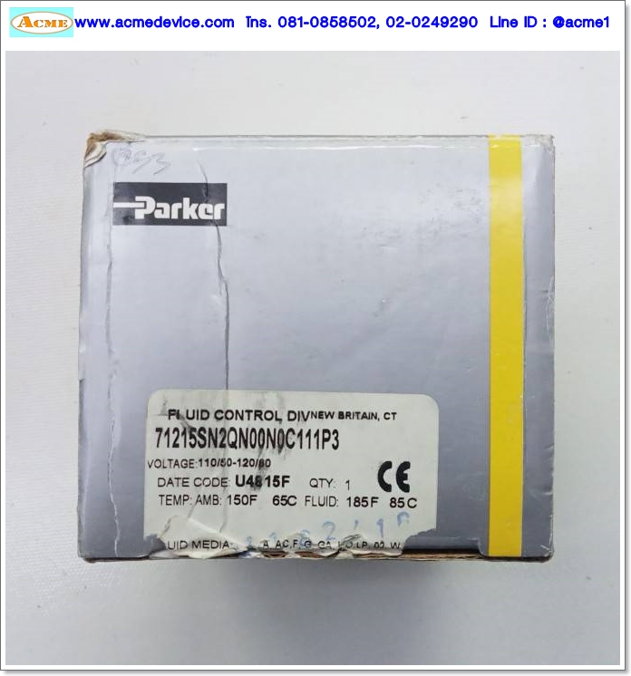 Solenoid Valve Parker รุ่น 71215SN2QN00N0C11P3, 110/120Vac, 10W