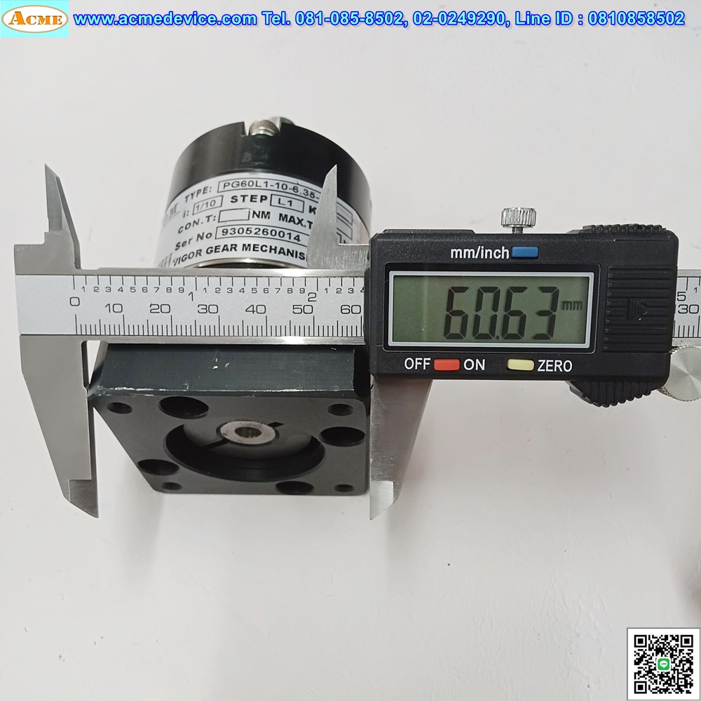 Gear Head VGM รุ่น PG60L1-10-6.38-38, Ratio 10:1 (เพลาเข้า 6 mm., ออก 12 mm.), for Stepping □ 60x60 ∅ 38