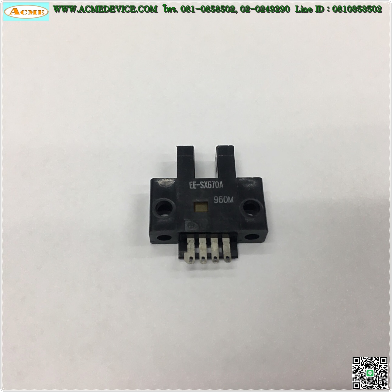 Photoelectric Omron รุ่น EE-SX670A, ระยะ 5mm, NPN, Dark-ON, Light-ON, (ก้ามปู)
