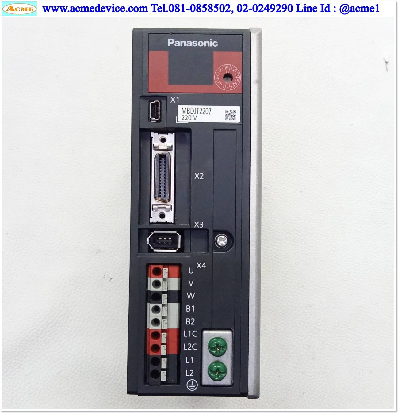 Servo Drive Panasonic รุ่น MBDJT2207 (200W) & Motor MSMD012G1V4, 100W (with brake)