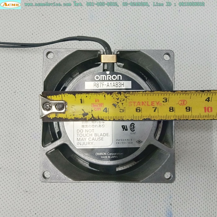 พัดลมระบายอากาศ Omron รุ่น R87F-A1A83H, ขนาด 3 นิ้ว, 100V (80 x 25 x 80 mm.)