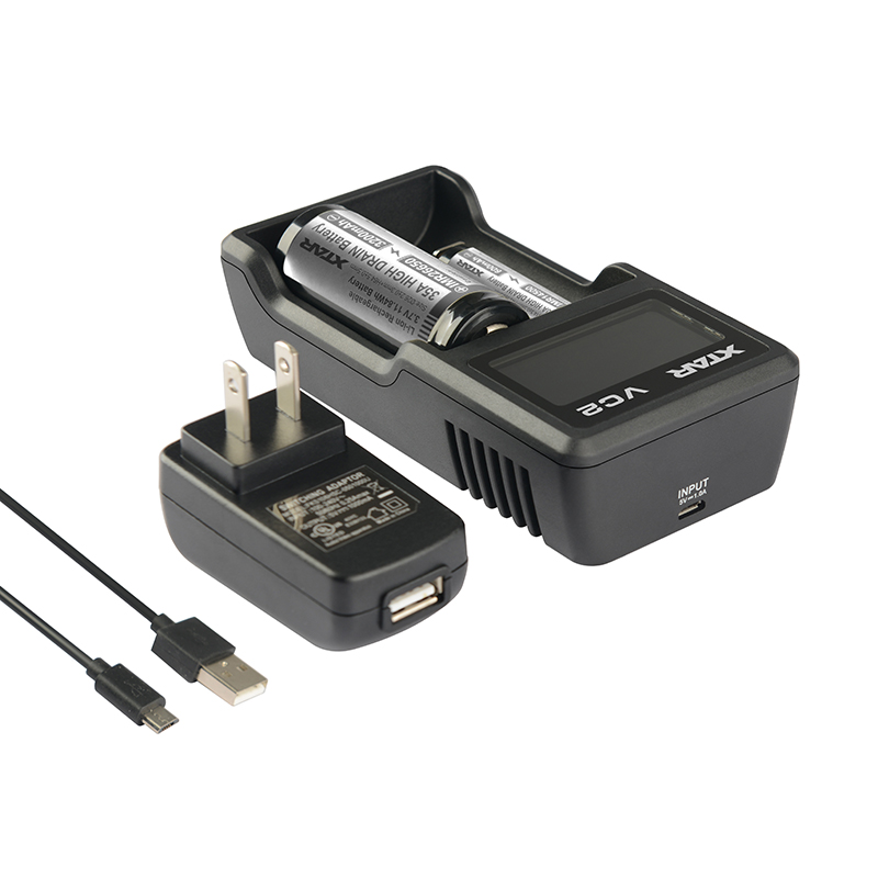 ที่ชาร์จแบตเตอรี่ XTAR VC2 USB LCD Battery Charger แสดงความจุ mAh ได้ สำหรับแบต 3.7v ของแท้ 100% สำหรับ 26650 18650 14500
