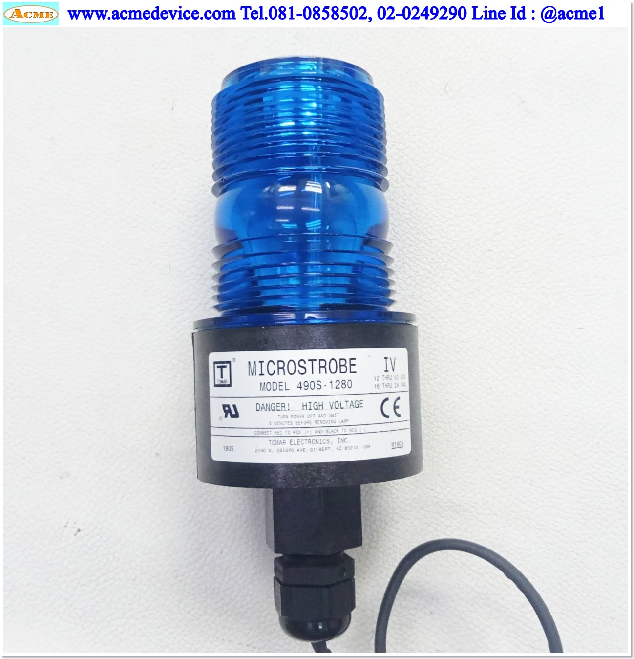 Light Indicators Tomar รุ่น 490S-1280, Micro Strobe, 12-80 Vdc, 12-24 Vac