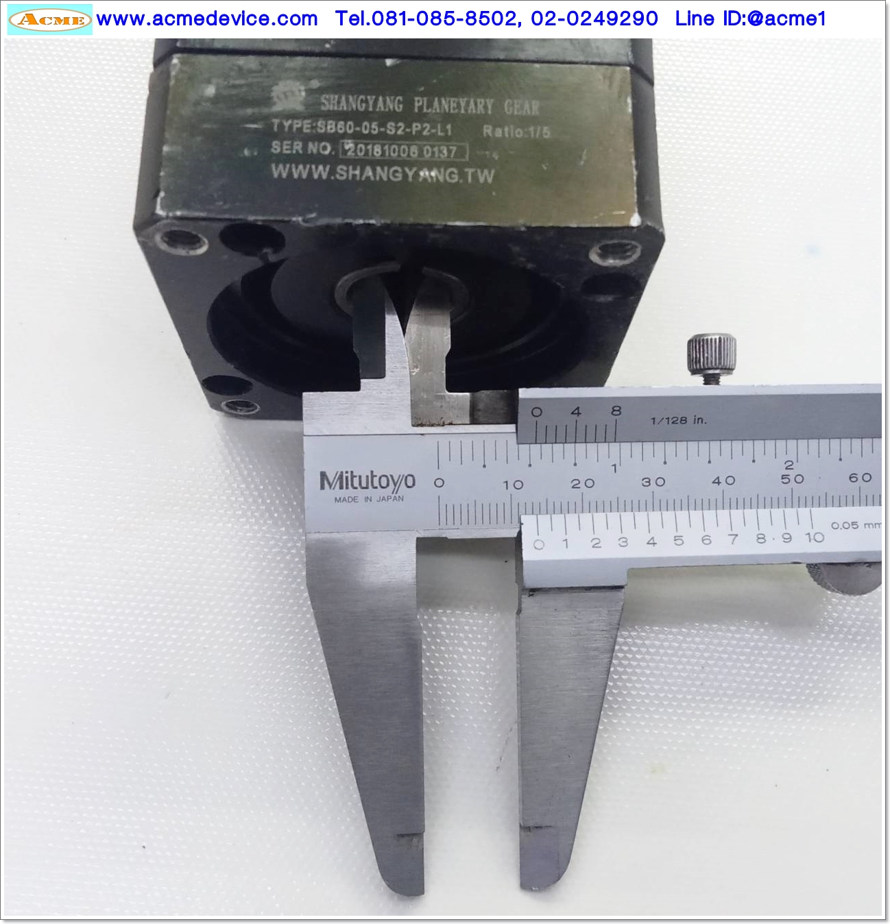 Gear Head Shangyang รุ่น SB60-05-S2-P2-L1, Ratio 5:1, (เพลาเข้า 14 mm., ออก 16 mm.), for 200W, 400W