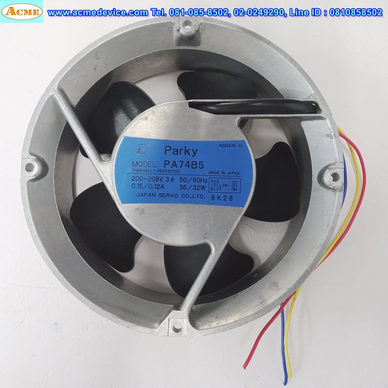 Cooling Fan Parky รุ่น PA74B5, 200-208V, 172 x 150 x 51 mm., 3PH, 6.7 นิ้ว