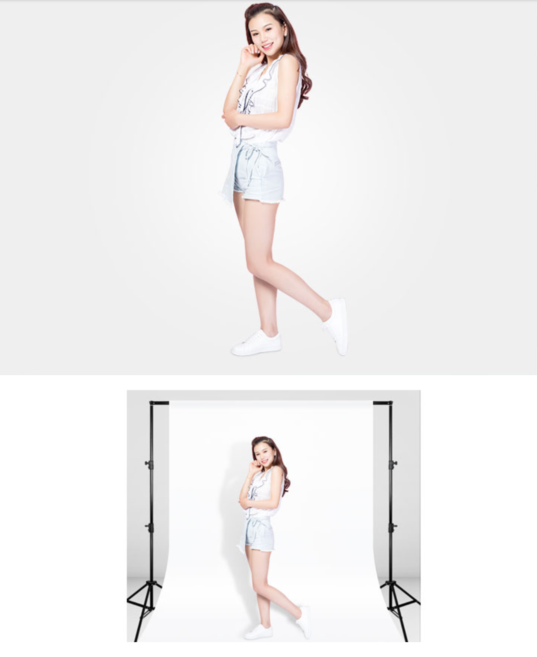 โครงฉากถ่ายภาพ (background stand) ขนาด 2.8x3m และผ้าฉากพื้นหลัง ขนาด 3x4m