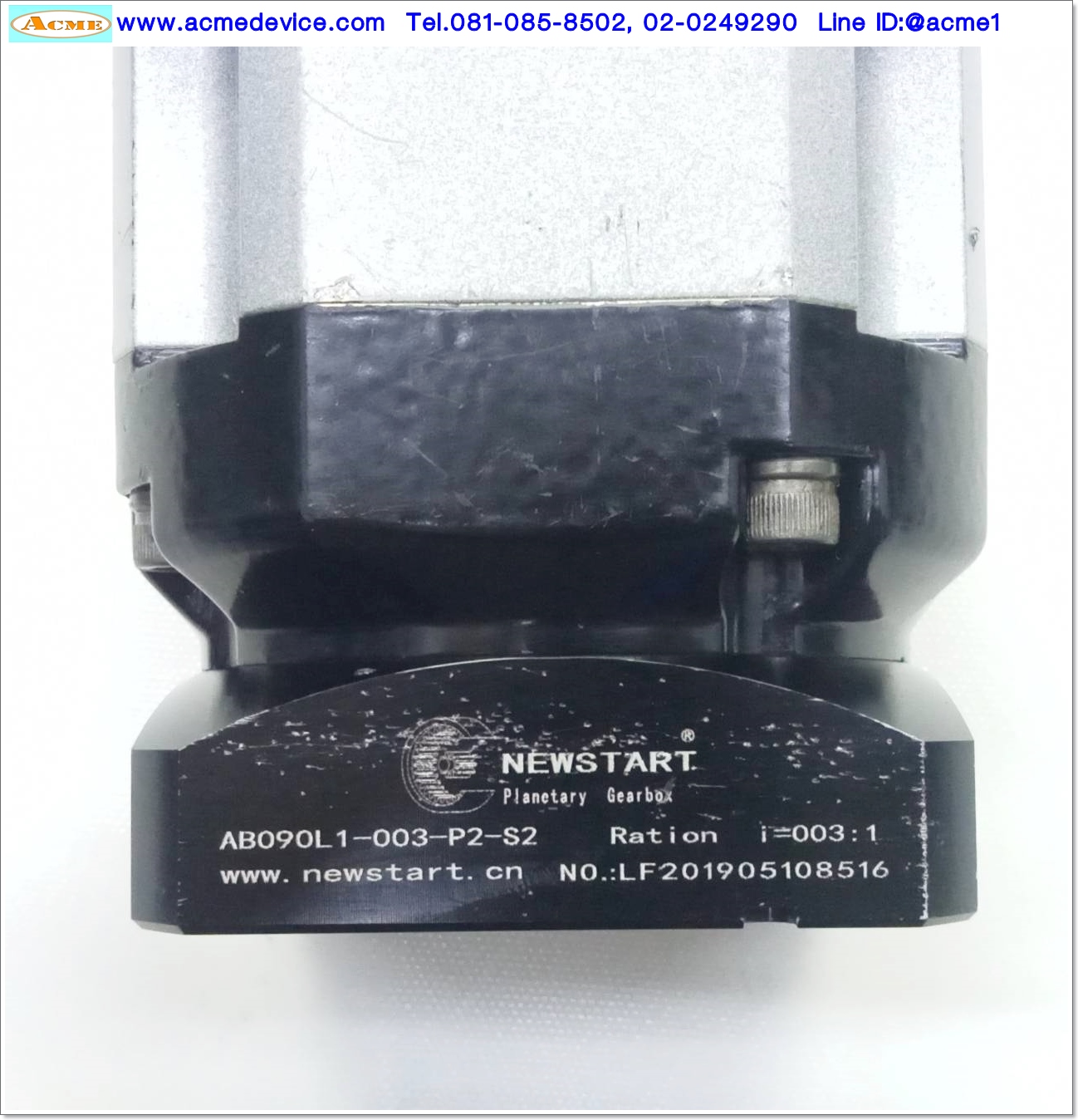 Gear Head Newstart รุ่น AB090L1-003-P2-S2, Ratio 3:1 (เพลาเข้า 19 mm. ออก 22 mm.) for 750w ( A )