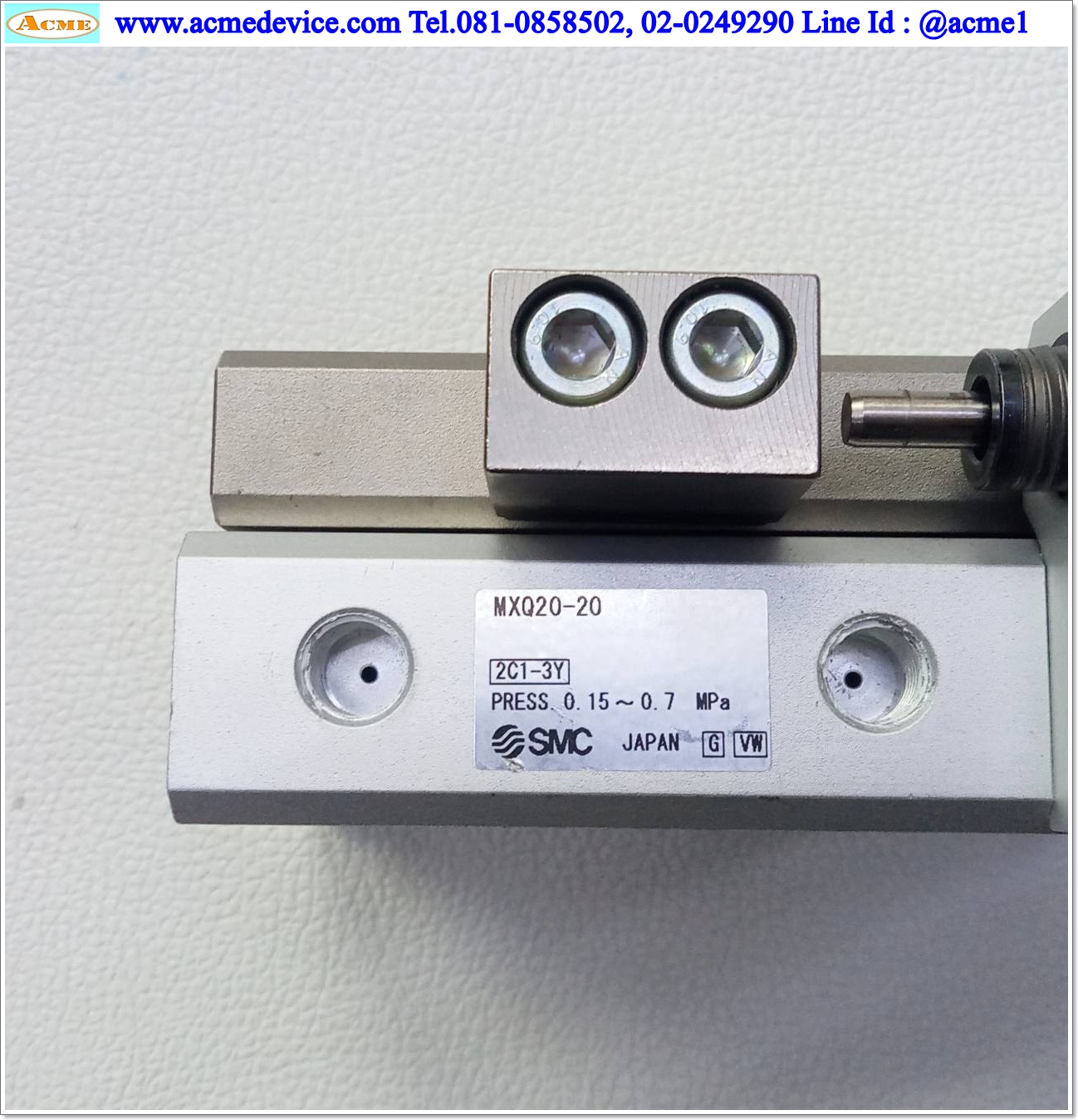 Guided Cylinder SMC รุ่น MXQ20-20, Bore 20 mm., Stroke 20 mm.