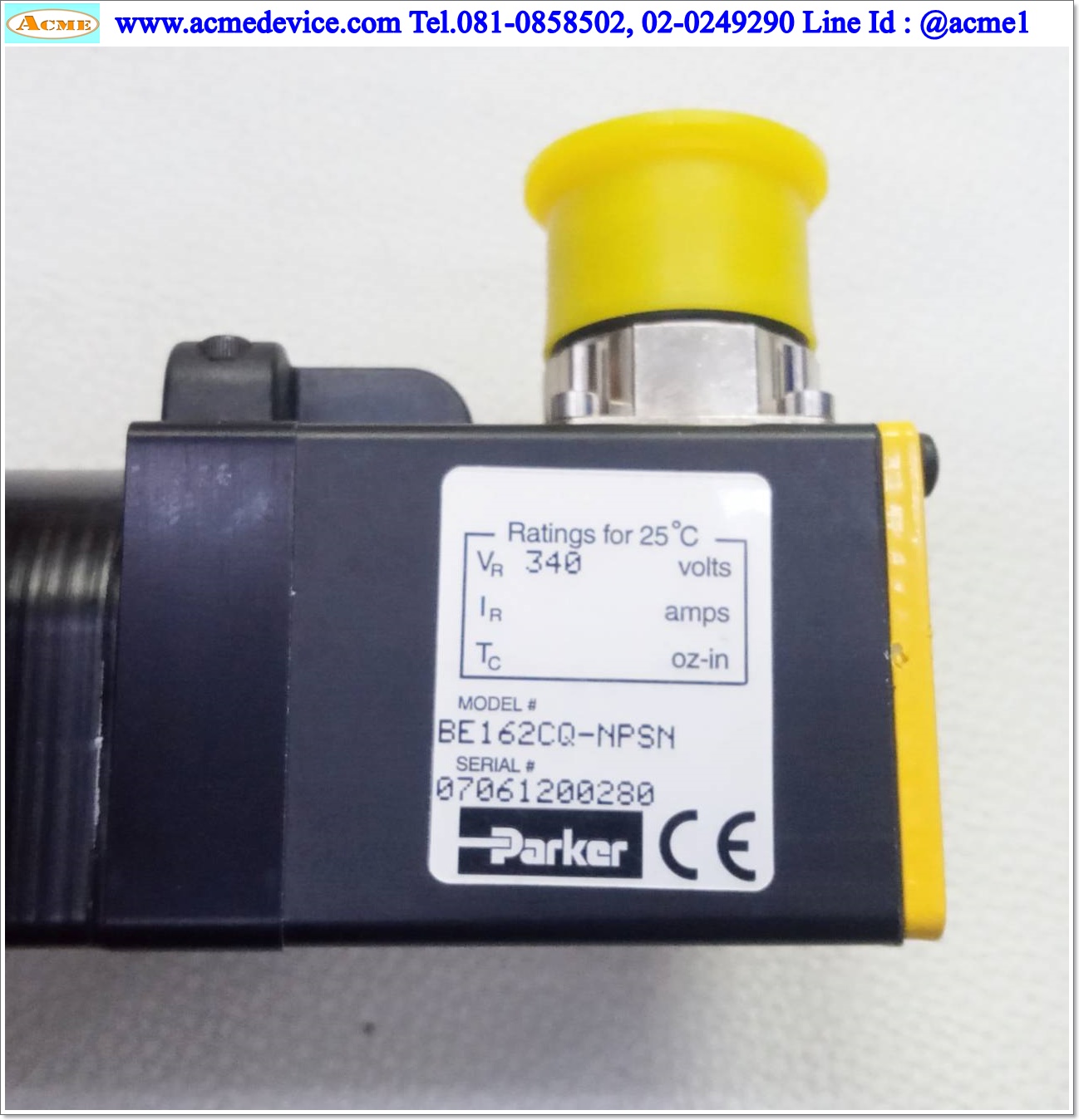 Servo Motor Parker รุ่น BE162CQ-NPSN, 4965 rpm, Torque 0.21 Nm.