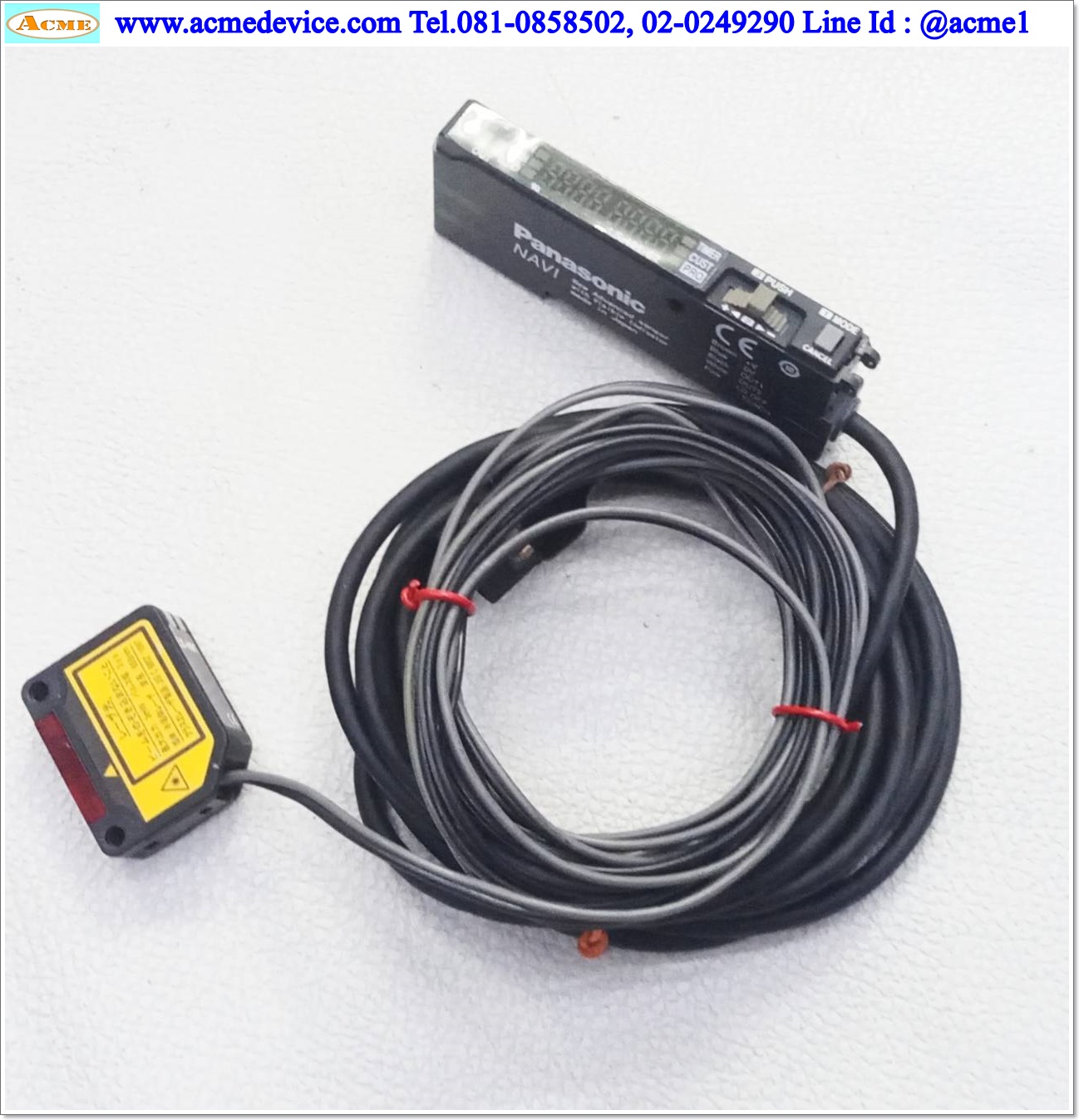 Laser Amp Panasonic/SUNX รุ่น LS-401-C2 & LS-H91, ระยะ 7 M., NPN (ใช้กับแผ่นสะท้อน) (ไม่มีฝา)