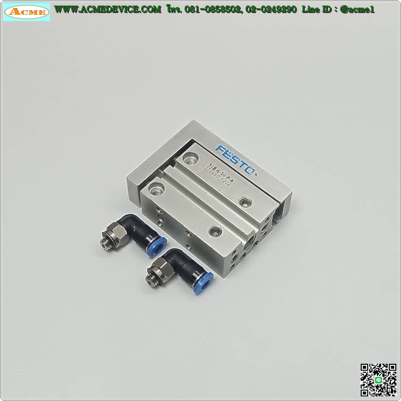 Air Cylinder Festo รุ่น SLS-6-10-P-A, Bore 6 mm, Stroke 10 mm