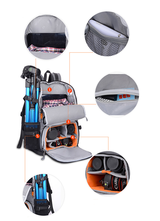 กระเป๋ากล้องสะพายหลัง Backpack สามารถใส่กล้อง เลนส์ ขาตั้งและเสื้อผ้าได้