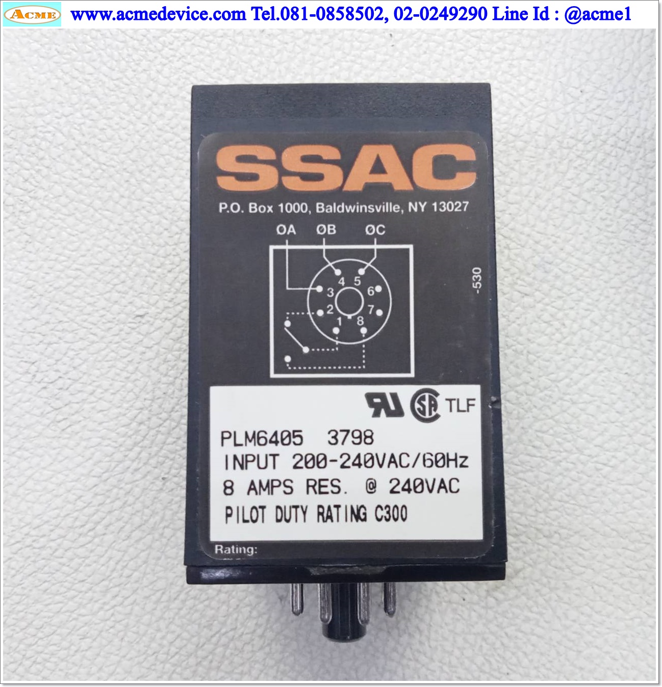 Phase Protection SSAC รุ่น PLM6405, Output 8A @RES, 3 Phase, 200-240Vac