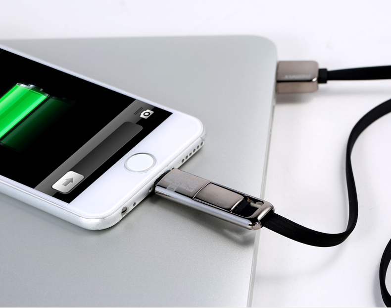 สายชาร์จ/ดาต้า ซัมซุง/ไอโฟน REMAX แท้100% Hi-speed มีกลิ่นหอม (สีดำ)