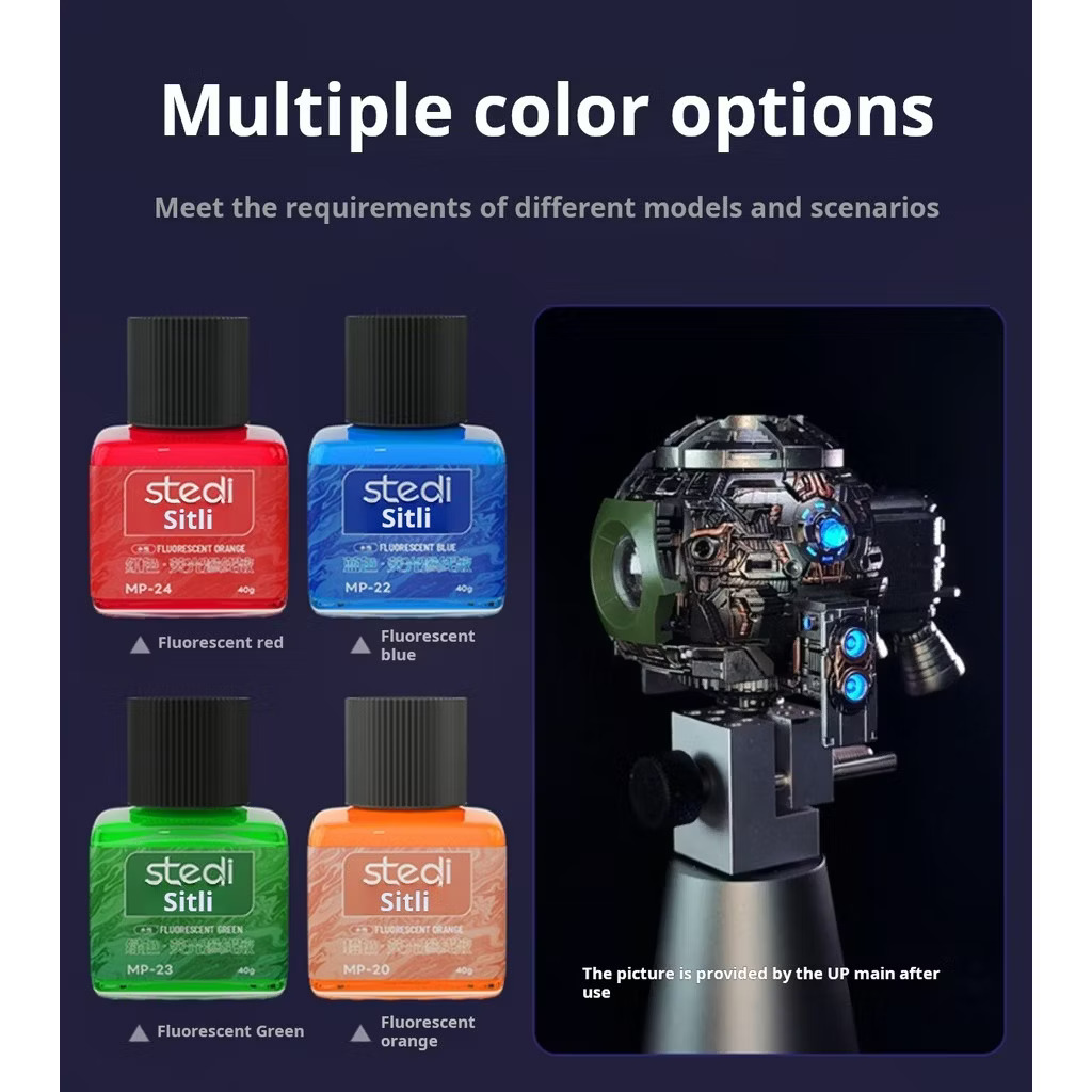 น้ำยาตัดเส้นสูตรน้ำ พาเนลไลน์สูตรน้ำ สะท้อนแสง Water Based Panel Line Accent Color Fluorescent Color ขนาด 40 ml. STEDI เครื่องมือ อุปกรณ์ต่อโมเดล กันดั้ม กันพลา