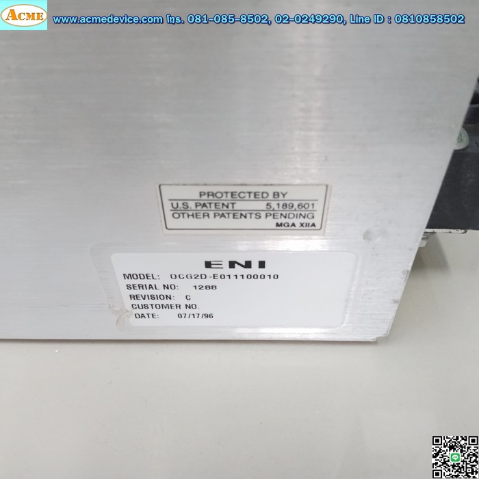 DC Plasma Generator ENI DCG-100 รุ่น DCG2D-E011100010