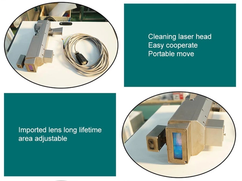 ไฟเบอร์ออฟติกส์เลเซอร์ทำความสะอาดผิวชิ้นงาน 100W Oil Paint Remove Rust Fiber Laser Cleaning Machine