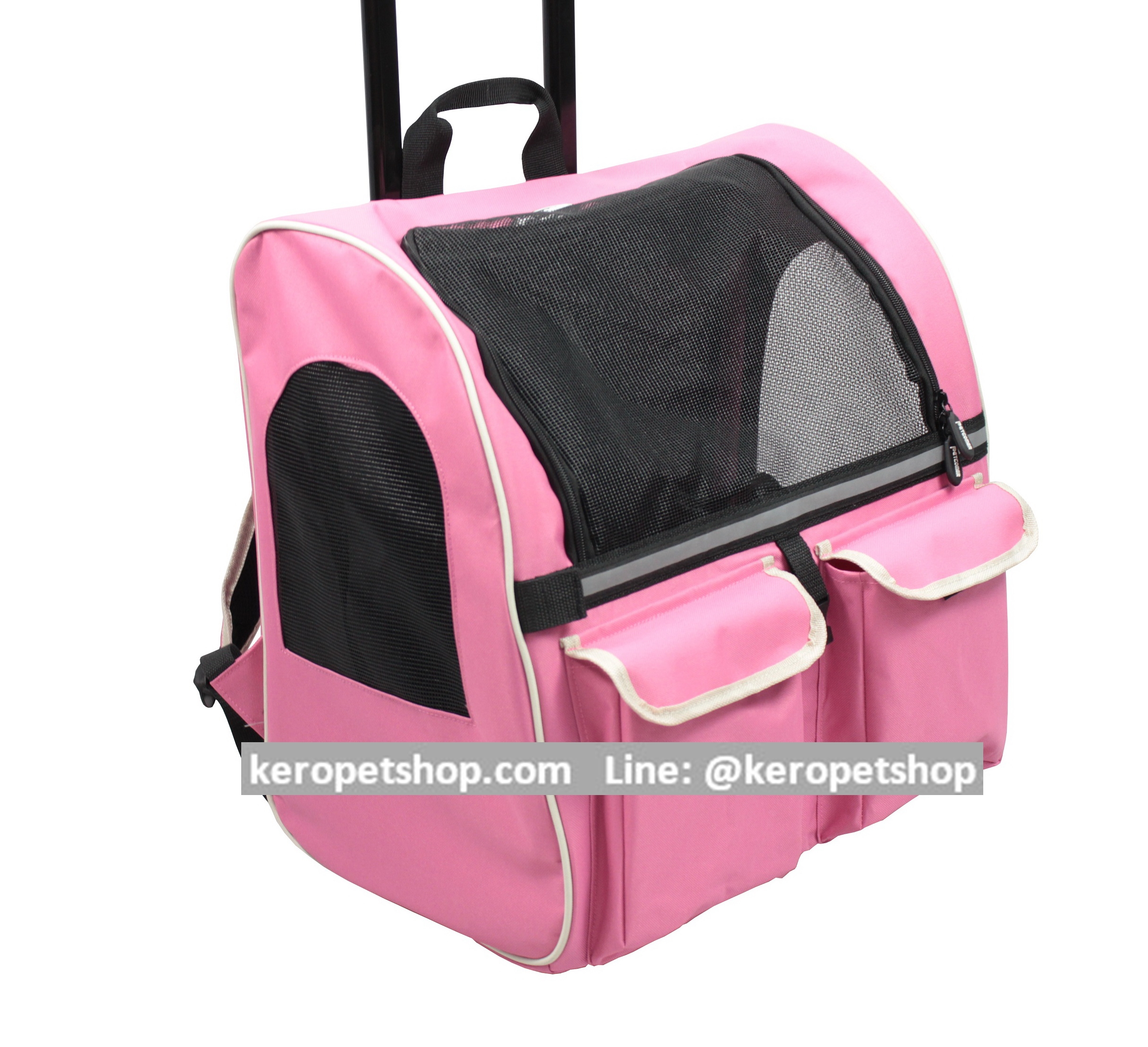 กระเป๋าใส่สุนัข แมว กระเป๋าใส่สัตว์เลี้ยง กระเป๋า 3in1 กระเป๋า +รถเข็น +เป้สะพายหลัง ใบใหญ่