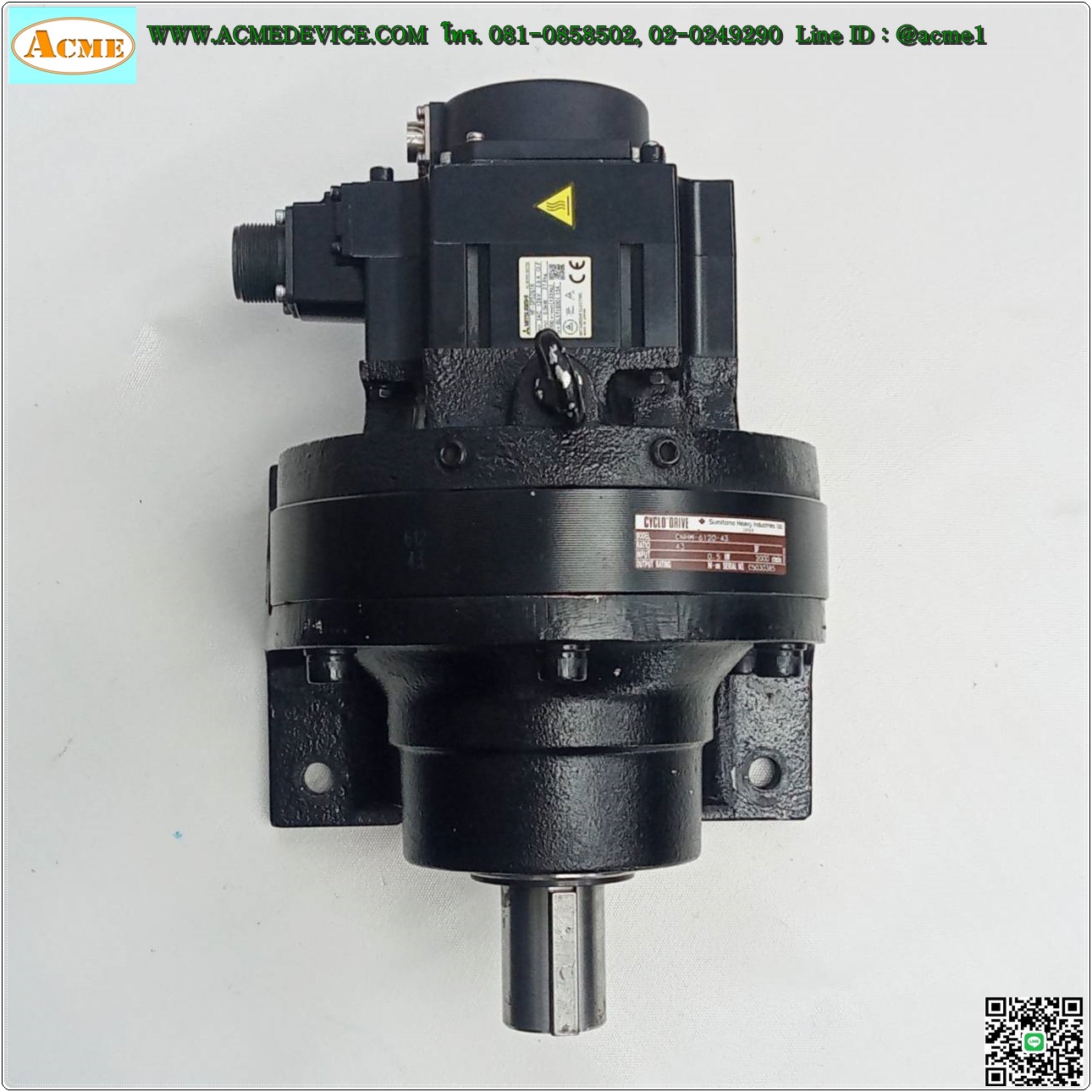 Servo Motor Mitsubishi รุ่น HF-SP52G1H & Gear CNHM-6120-43, Ratio 43:1, 500W