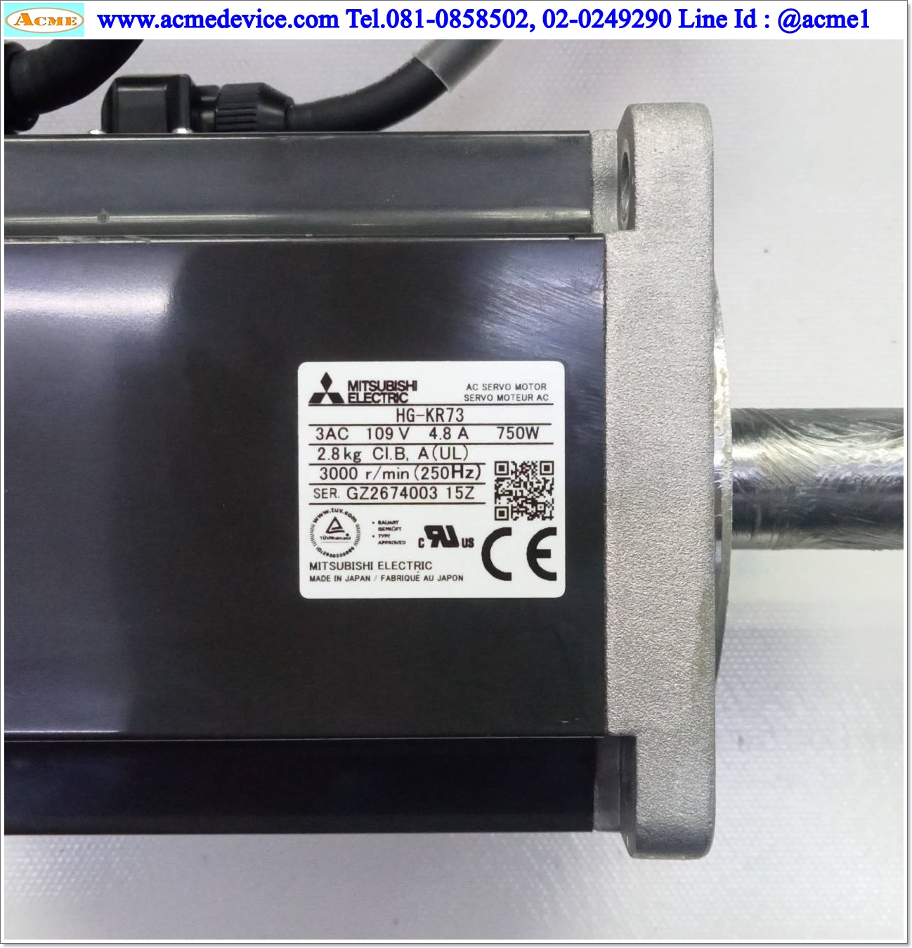 Servo Drive Mitsubishi รุ่น MR-J4-70A & Motor HG-KR73, 750W