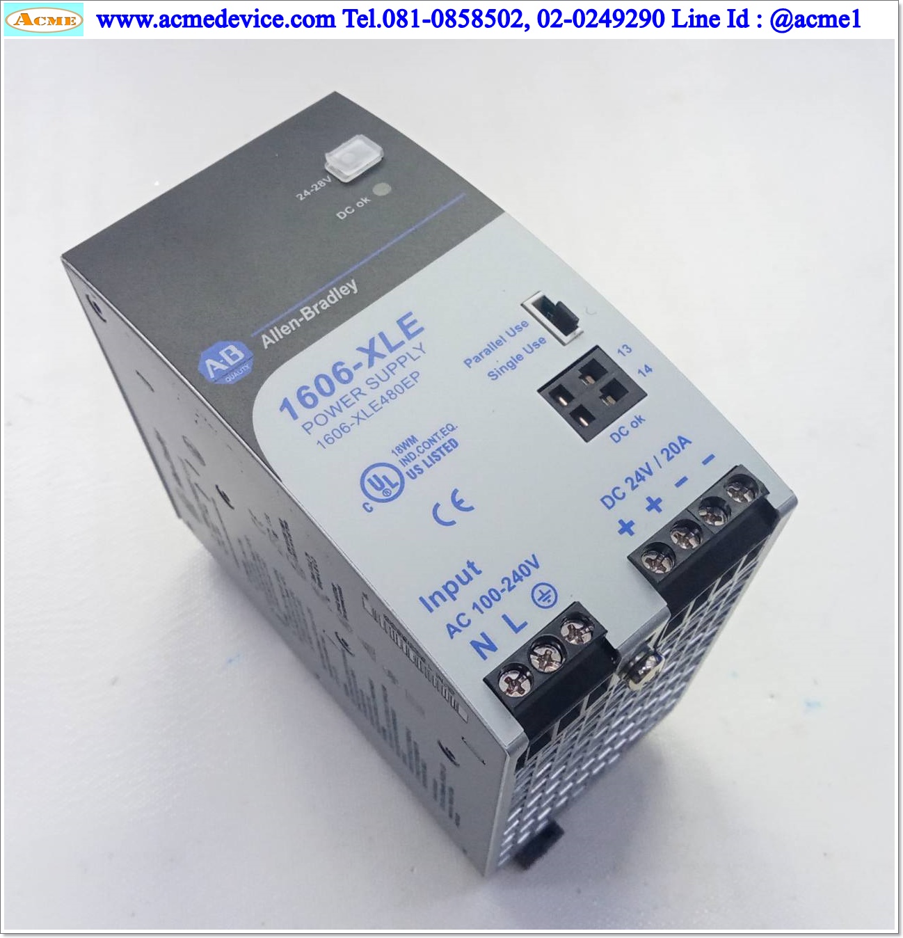 Power Supply Allen-Bradley รุ่น 1606-XLE480EP, Output 24V, 20A, 480W