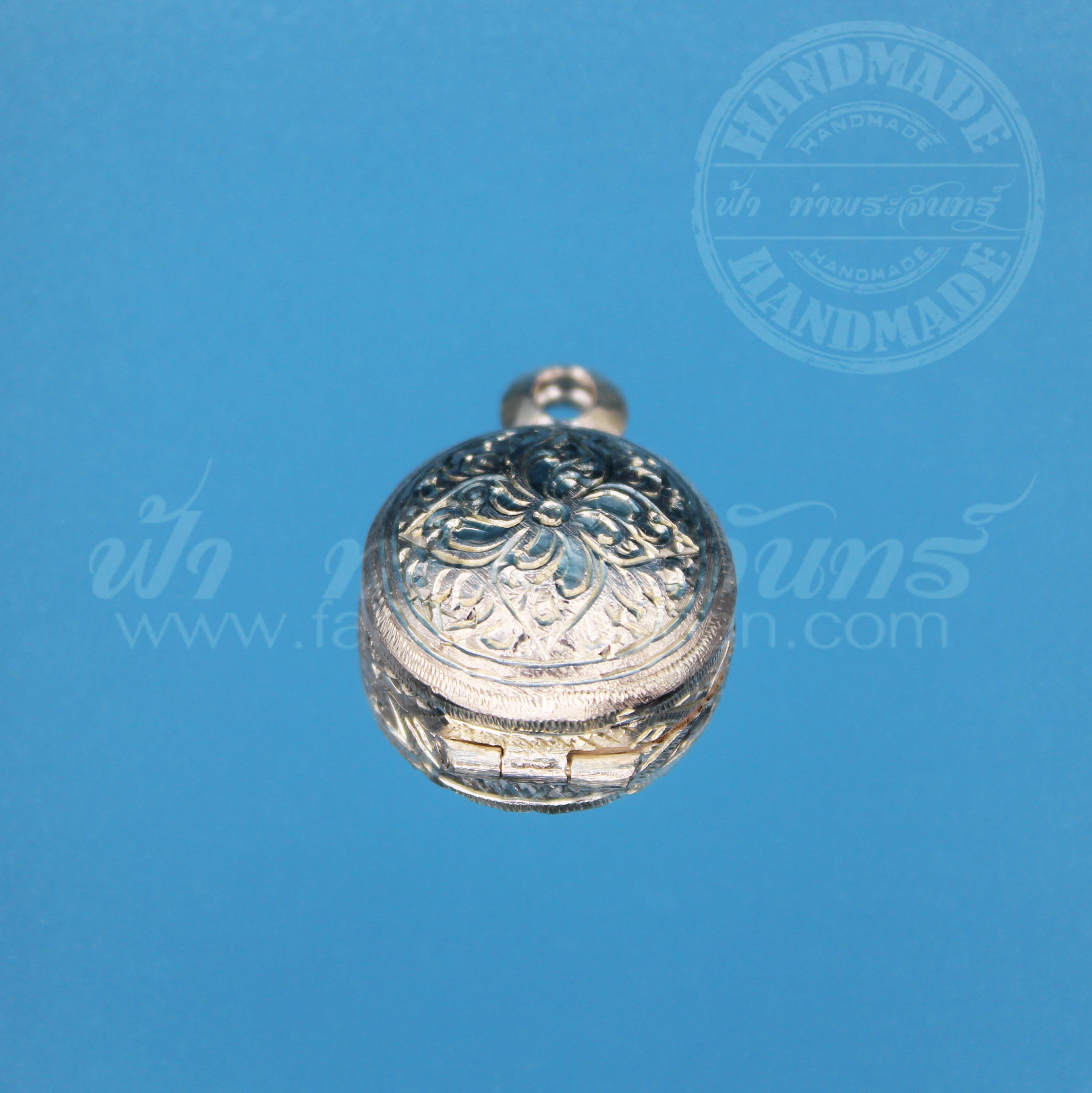 ตลับลูกอม ปิดหลัง เงินแกะลาย 92.5%