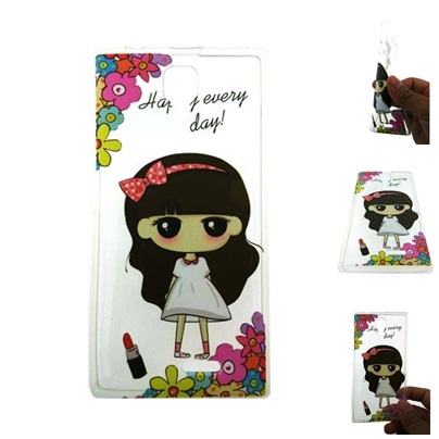 เคสฝาหลังซิลิโคนใสนิ่ม LAVA iris 750 ลายเด็กหญิงน่ารัก