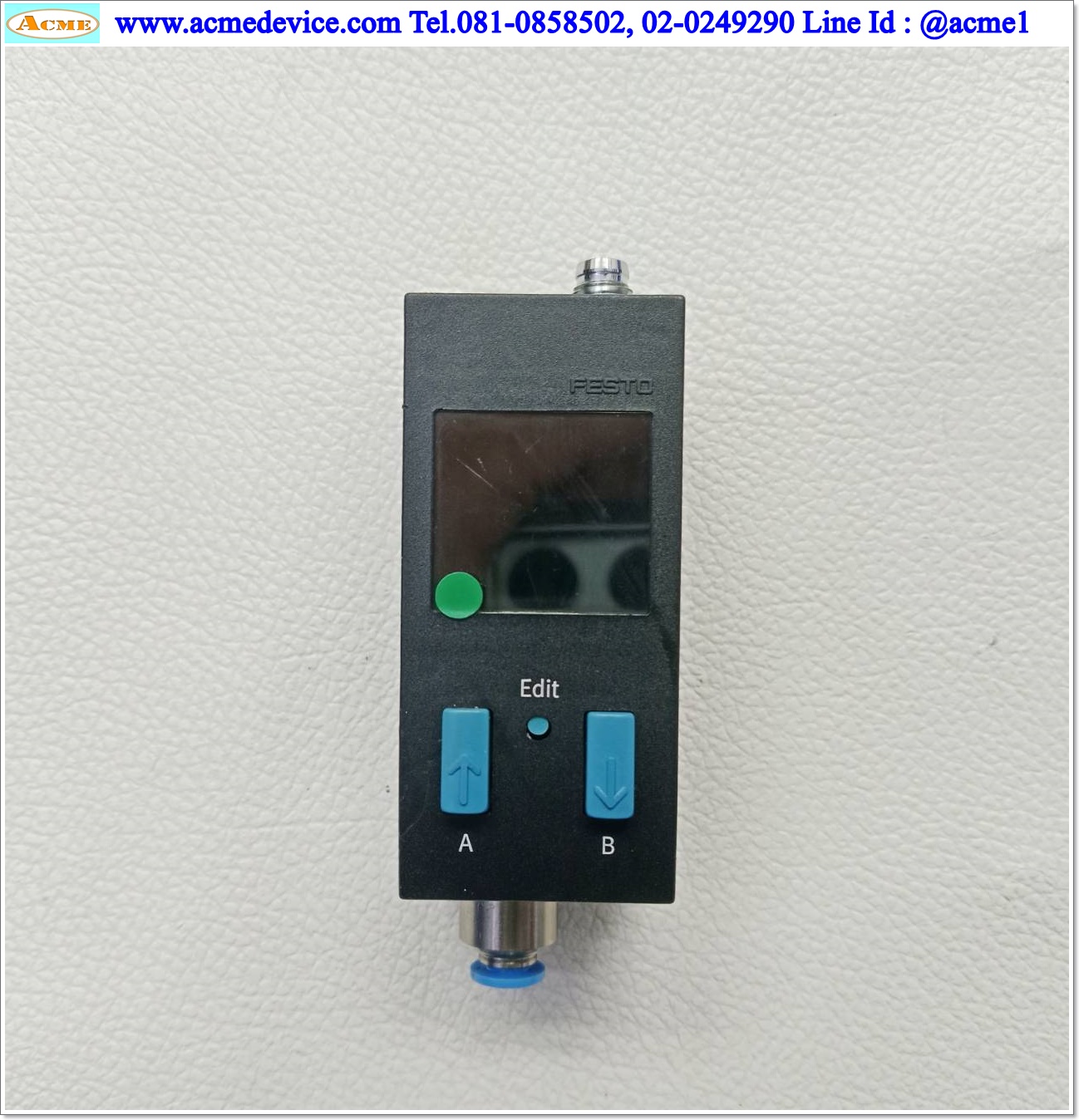 Pressure FESTO รุ่น SDE1-D10-G2-H18-L-PU-M8, 0-10Bar, PNP, Analog out 0-10V