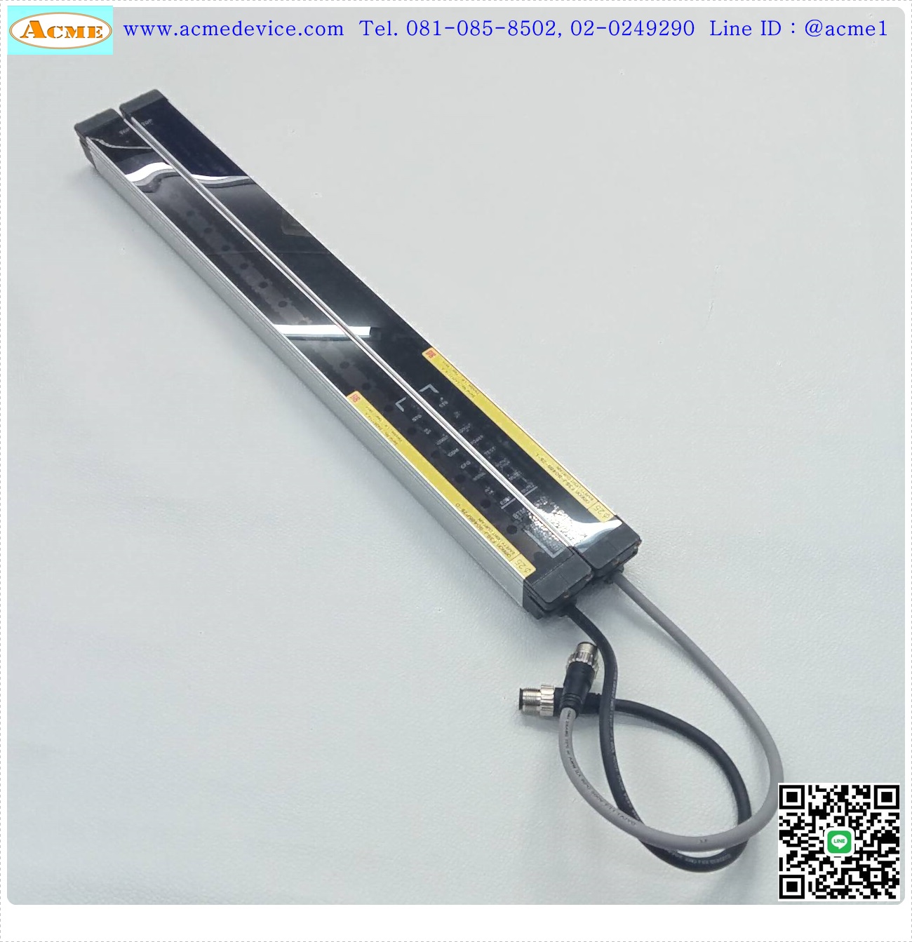 Area Sensor Omron รุ่น F3SJ-B0465P25-D + F3SJ-B0465-25-L, Output PNP, Resolution 25 mm, ยาว465 mm, ระยะ 0.2-7 M