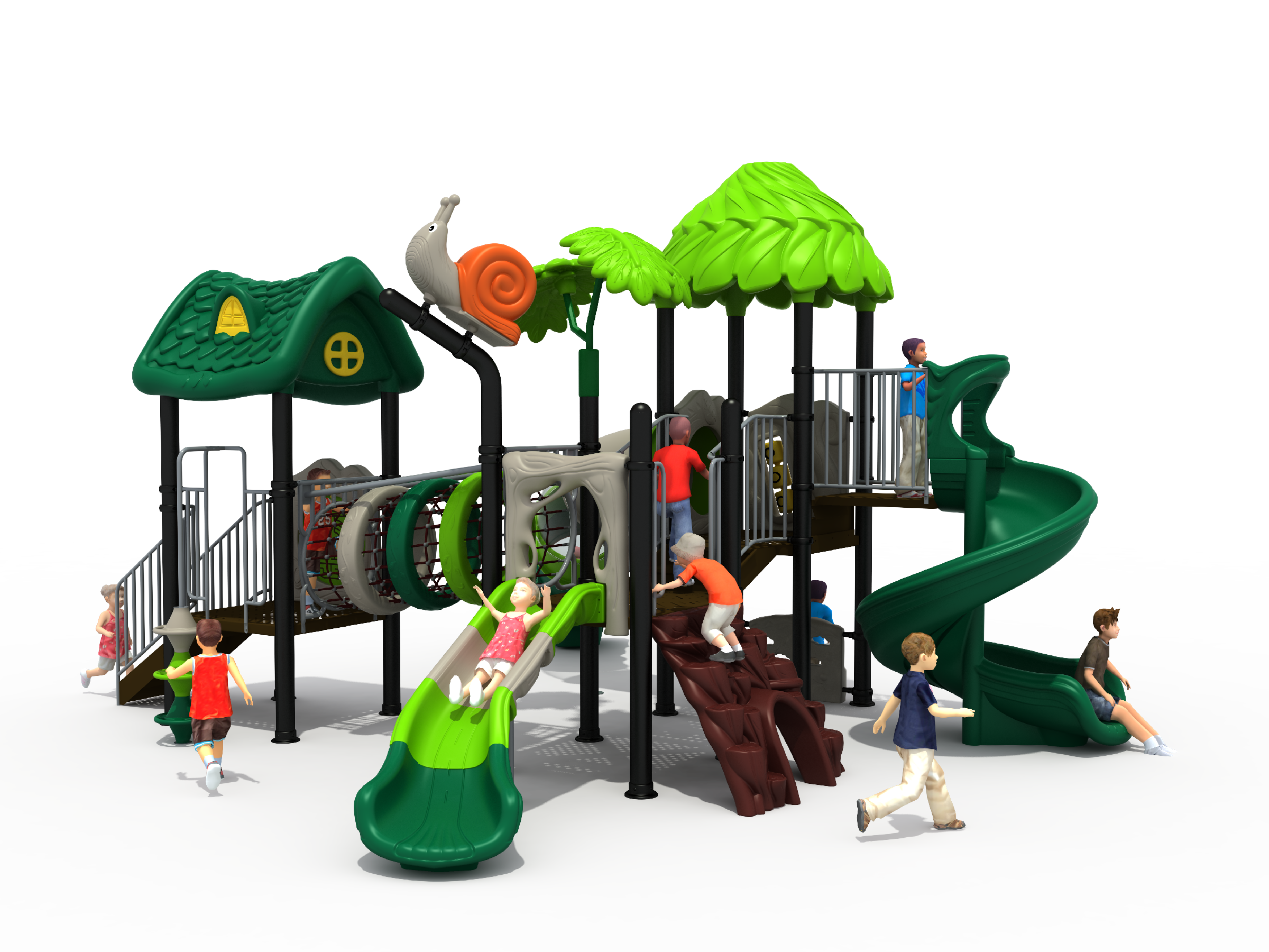 เครื่องเล่นสนามกลางแจ้ง ชุด กรีนนี่แอนด์สไลด์ เครื่องเล่นสร้างจินตนาการ