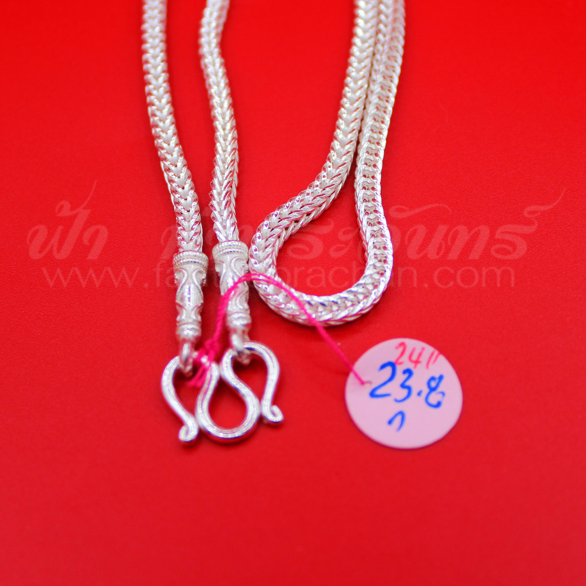 สร้อยคอเงินแท้ 92.5 ลายสี่เสา หัวจรวด