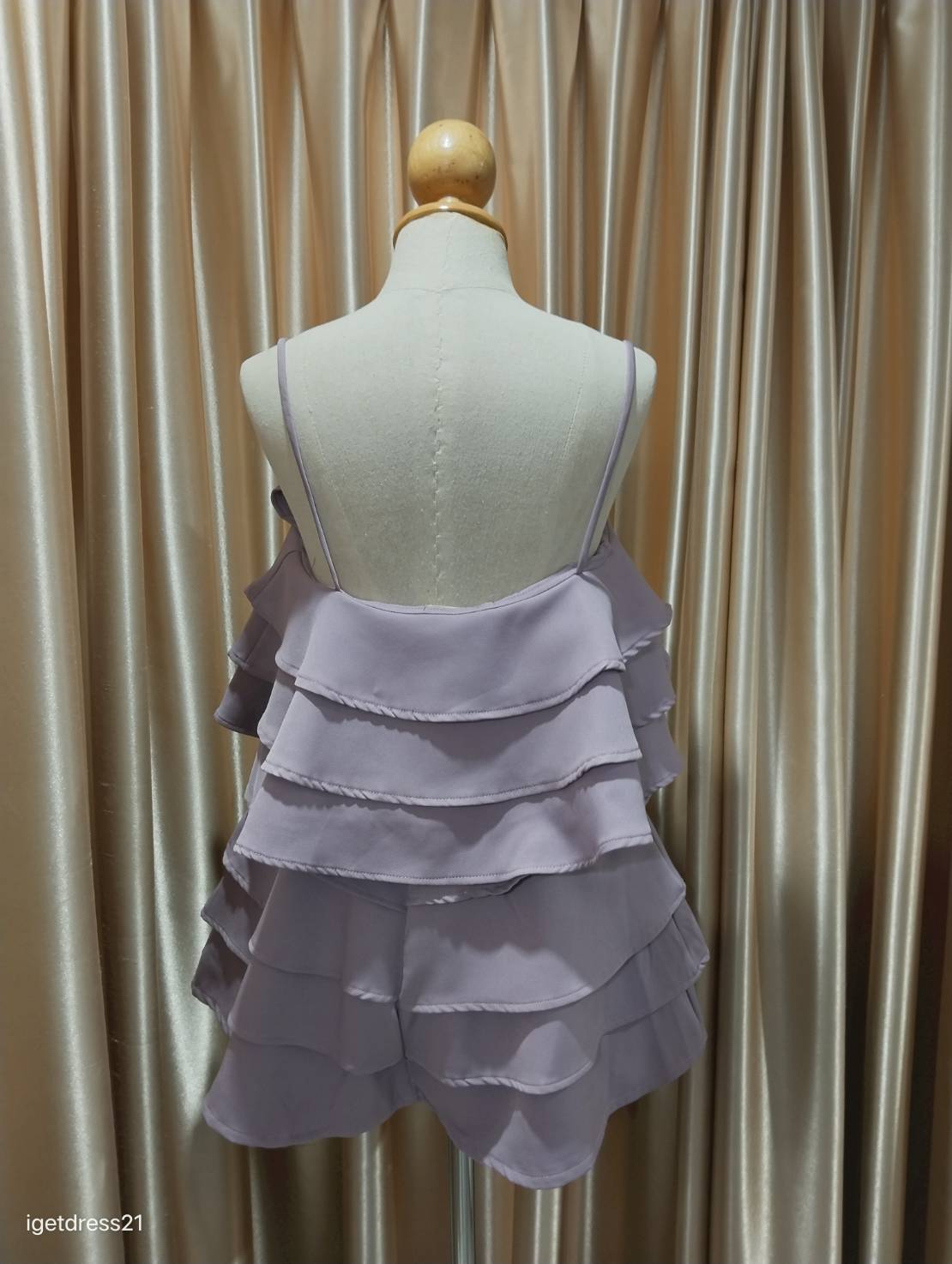 ชุดเซตเสื้อ+กระโปรง สีม่วง L