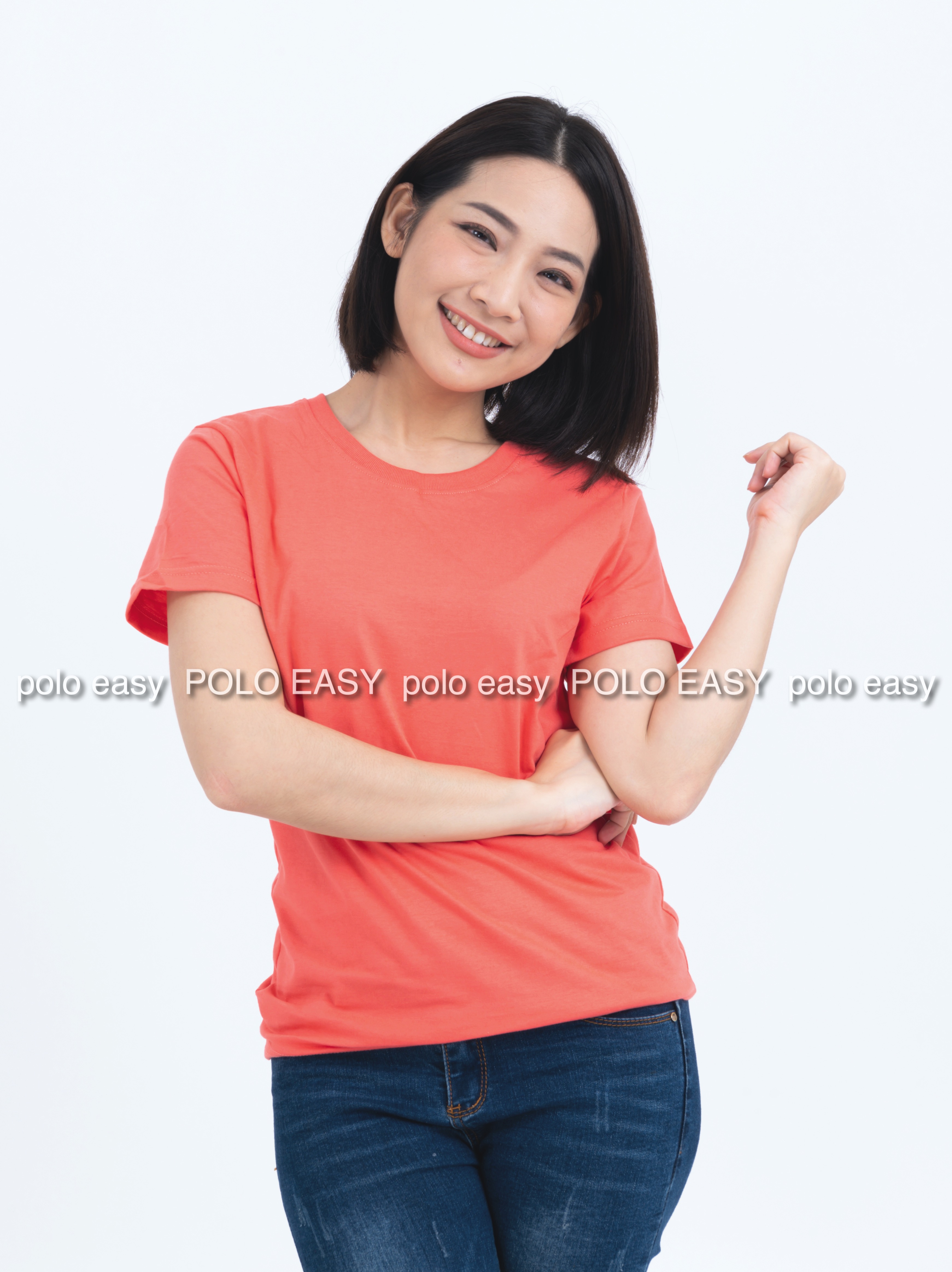 S เสื้อยืด สีโอลด์โรส คอกลม แขนสั้น Size S