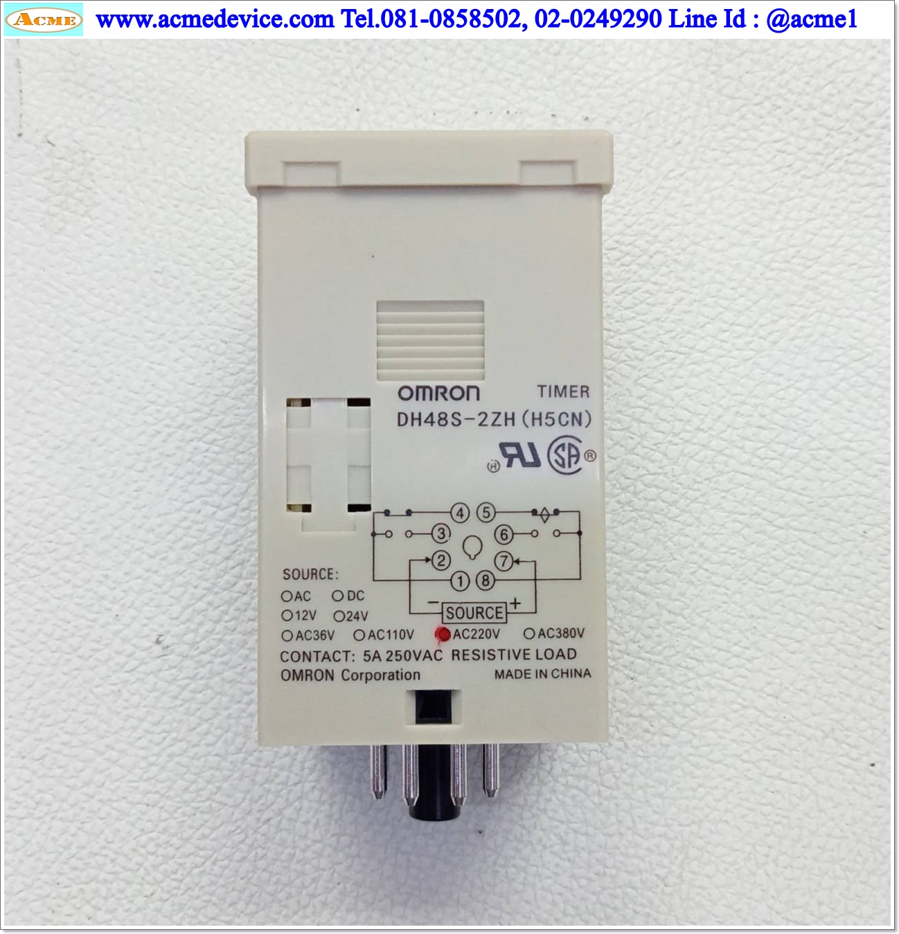 Timer Omron รุ่น DH48S-2Z + Socket, 0.01S - 9999H, 220Vac