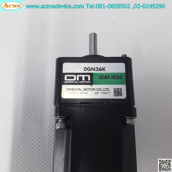 Reversible Induction Motor Oriental รุ่น ORK1GN-A, 1W, 100V & Gear Head รุ่น OGN36K, Ratio 1:36