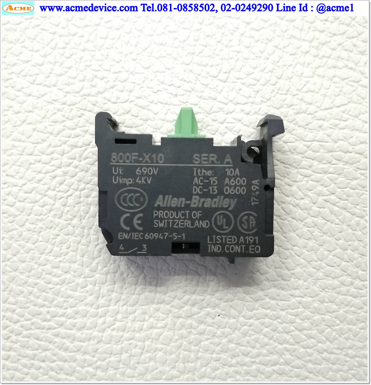 Emergency Switch Allen-Bradley รุ่น 800F-X01L, 800F-X10 (Y)