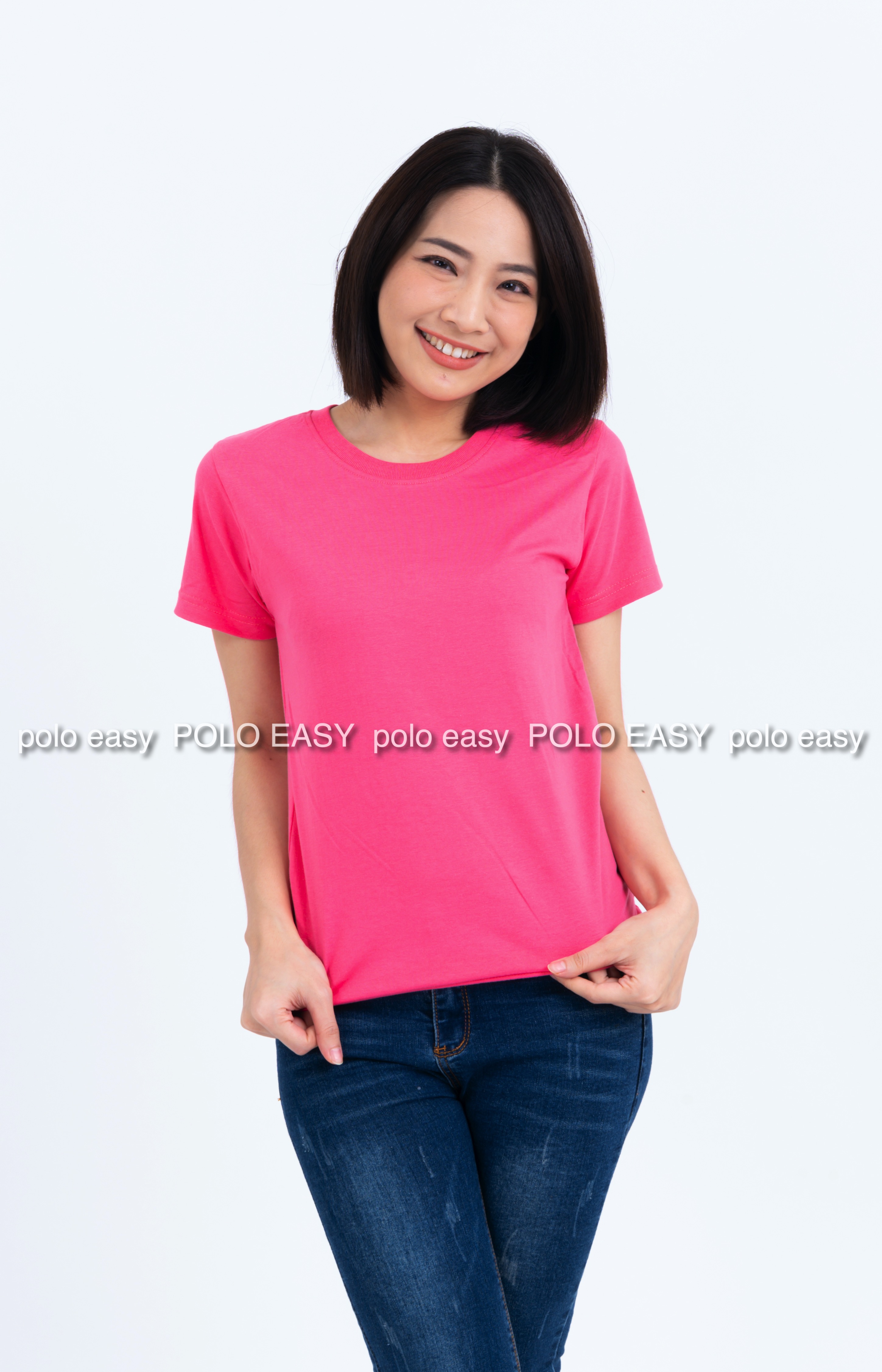 4XL เสื้อยืด สีชมพู Sweety คอกลม แขนสั้น Size 4XL