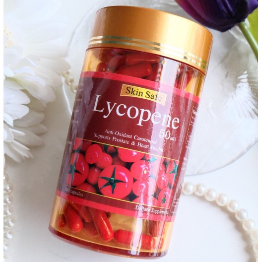 Skin Safe Lycopene 50 Mg มะเขือเทศสกัดเย็น ผิวขาวใส ไร้สิว บรรจุ 150 Capsules จากเยอรมัน