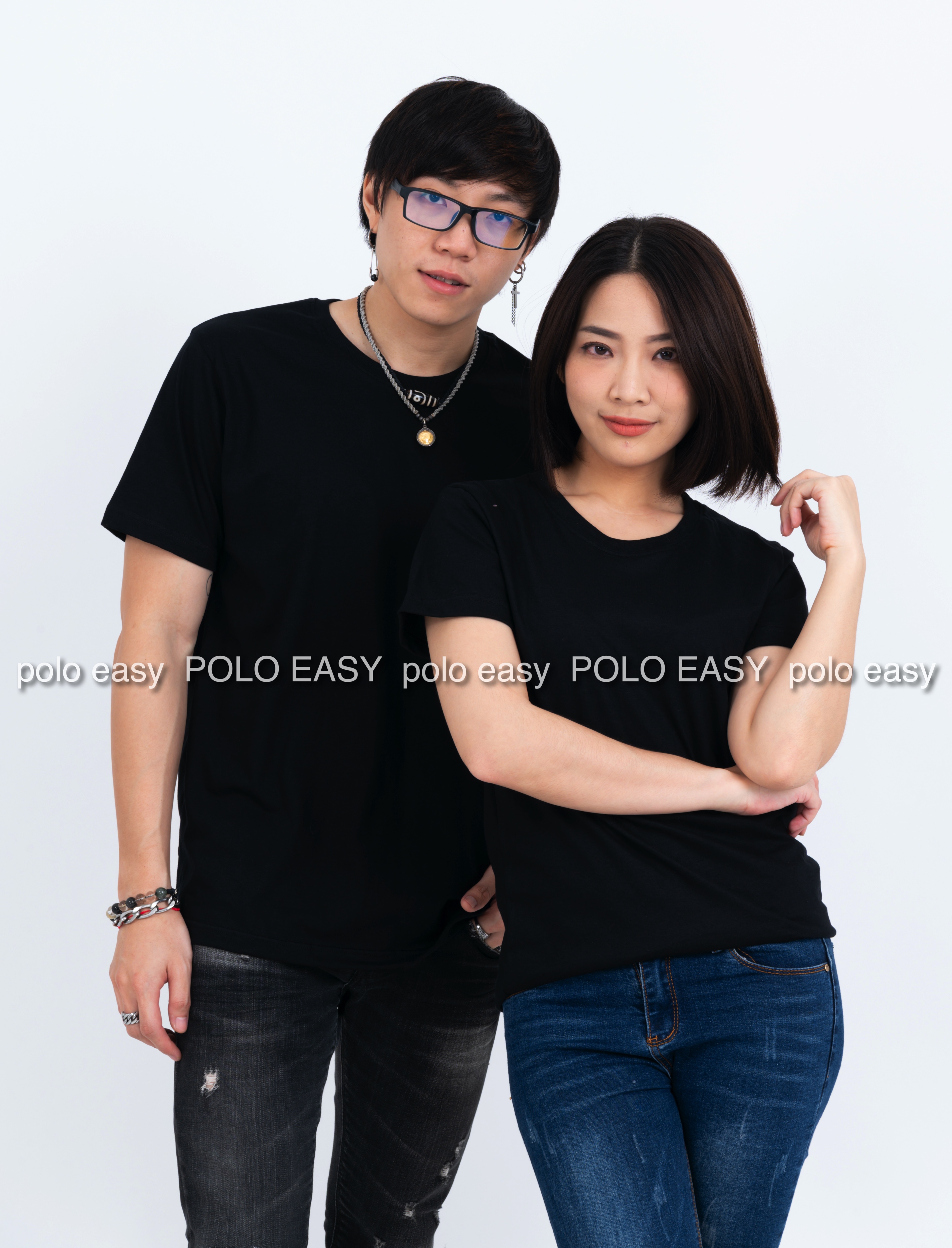 XL เสื้อยืด สีดำ คอกลม แขนสั้น Size XL