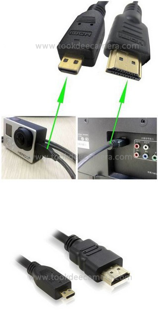 สายสัญญาณภาพ Micro HDMI ToHDMI ยาว1.5m สำหรับกล้องDSLR Actionncam