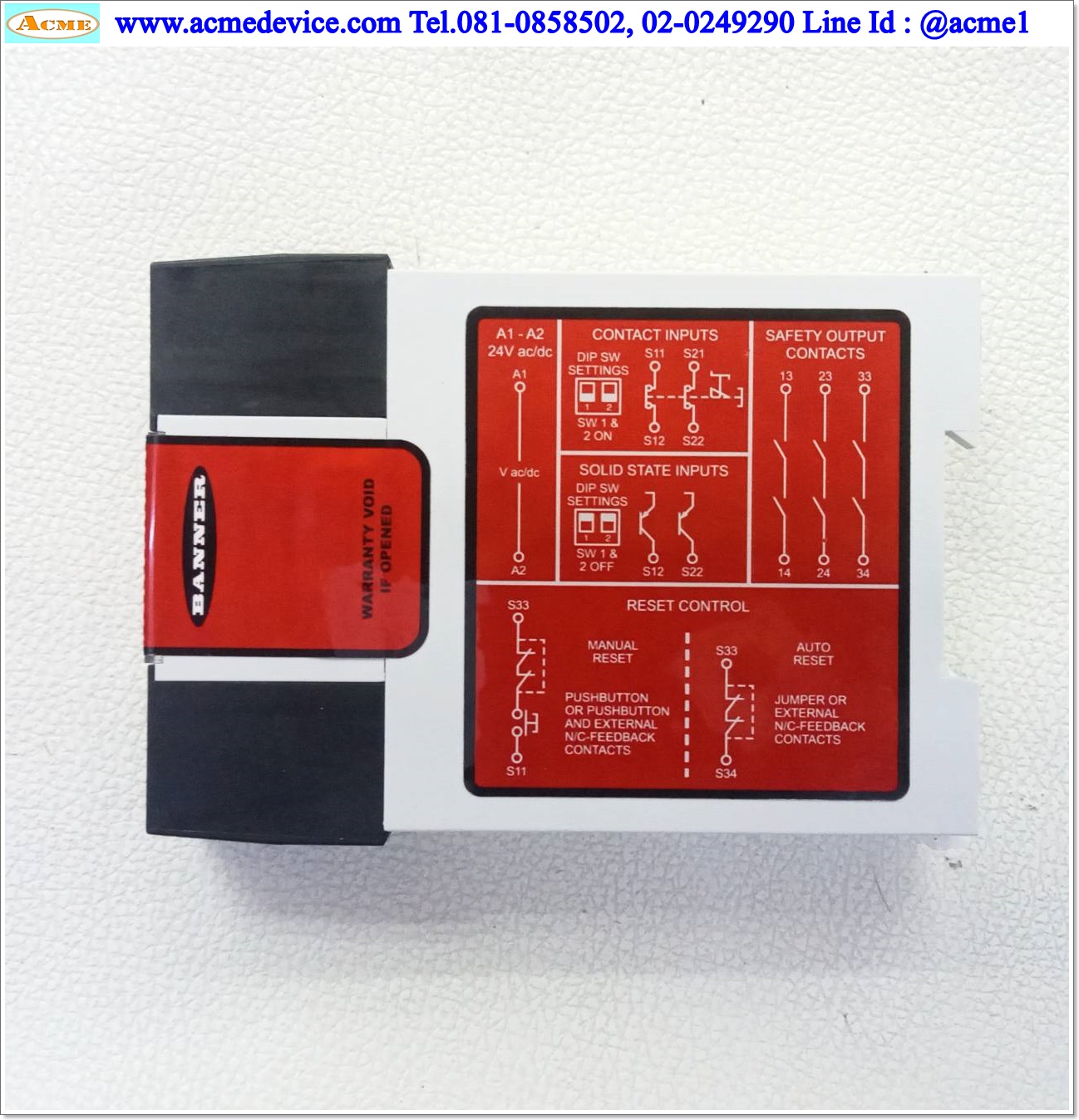 Safety Relay Banner รุ่น UM-FA-9A, 24Vdc