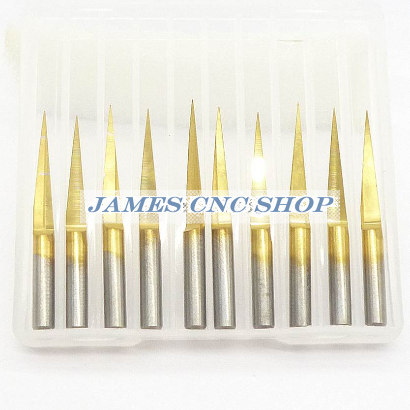 10pcs ดอก Engraving คาไบด์10 ดอก ขนาด 3.175mm 10 องศา 0.1 มม