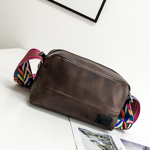 กระเป๋าหนัง กระเป๋าสะพายข้าง damoshu sq | DSQ005 brown blaze