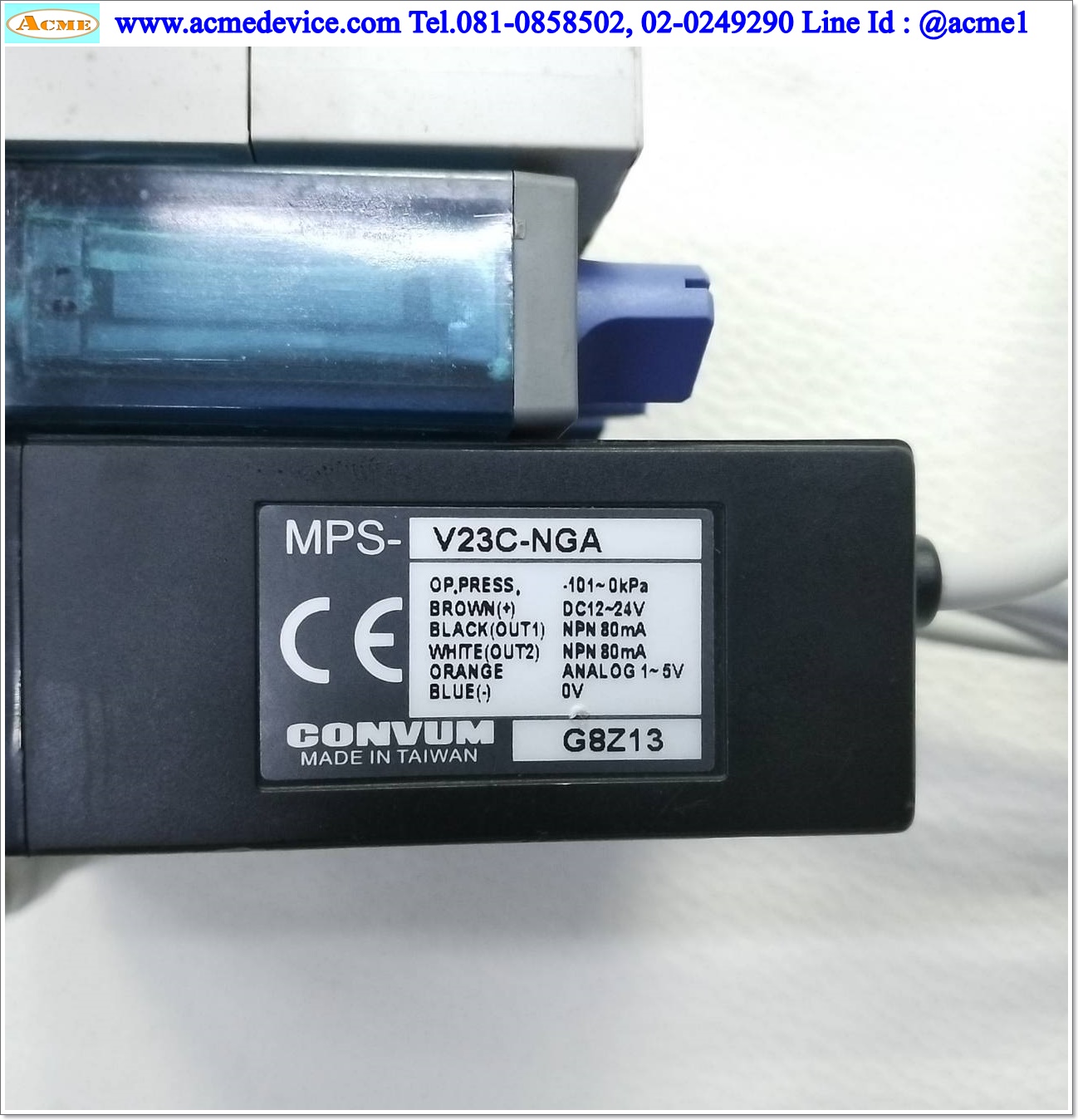 Vacuum Ejector Convum รุ่น MC22 series + V23C-NGA (4), -87kPa, 24Vdc
