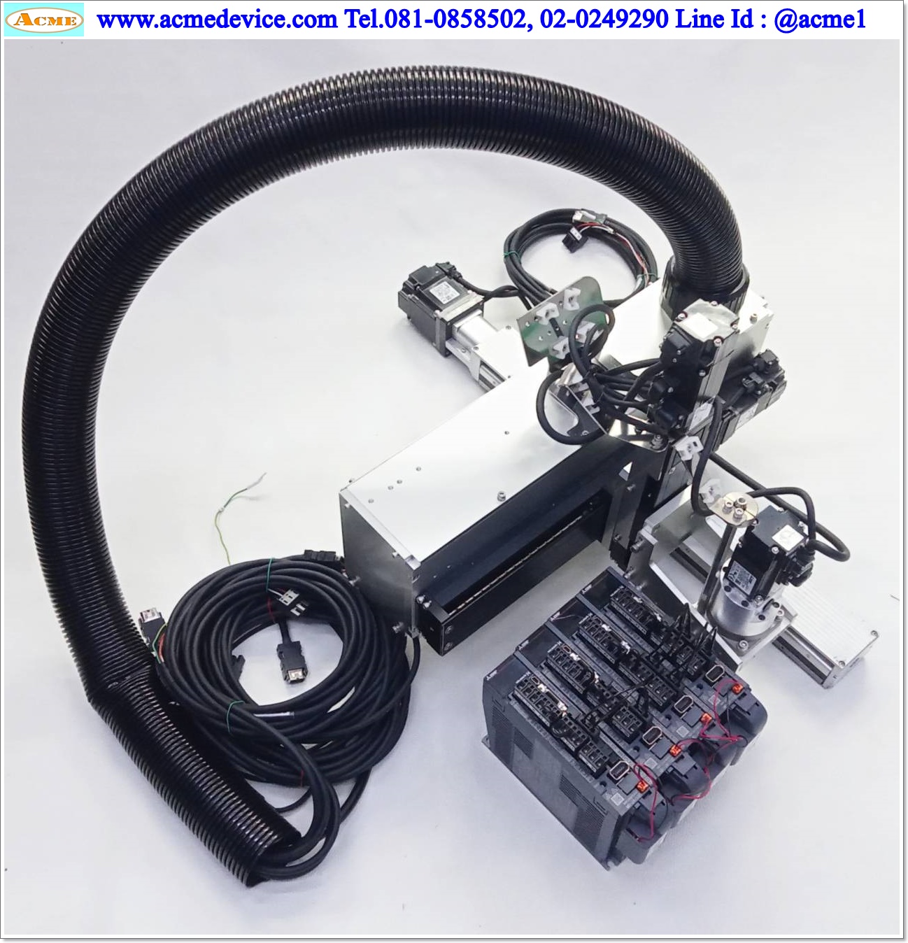 Servo Drive Mitsubishi รุ่น MR-J4-10B & HG-KR13 & LX30 (X) + MR-J4-20B & HG-KR23 & SG3320B-500H-A6CC-NN (Y) + MR-J4-10B & HG-KR053B (with break) & LX26 (Z) + MR-J4-10B & HG-KR13G5 & Gear Hamonic HPG-14A-21-FOCBKS-SB 21:1 (A)
