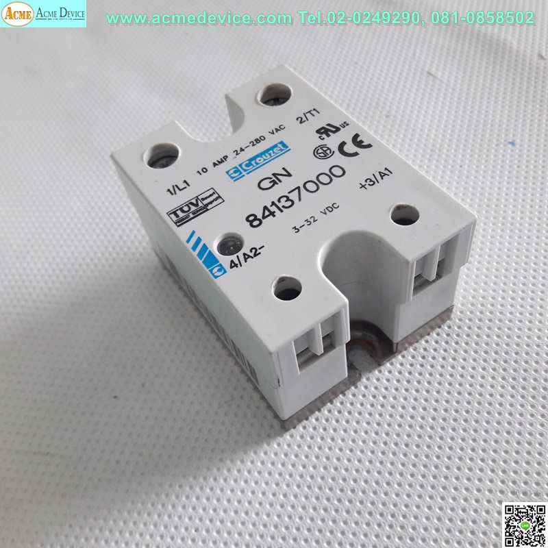 Solid State Relay Crouzet รุุ่น 84137000, Input 3 to 32 Vdc, Output 24 to 280Vac 10A